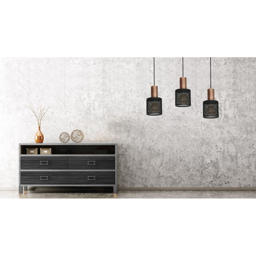 Lustr na lanku ARES BLACK 3xE27/60W/230V