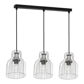 Lustr na lanku ARIA 3xE27/60W/230V stříbrná