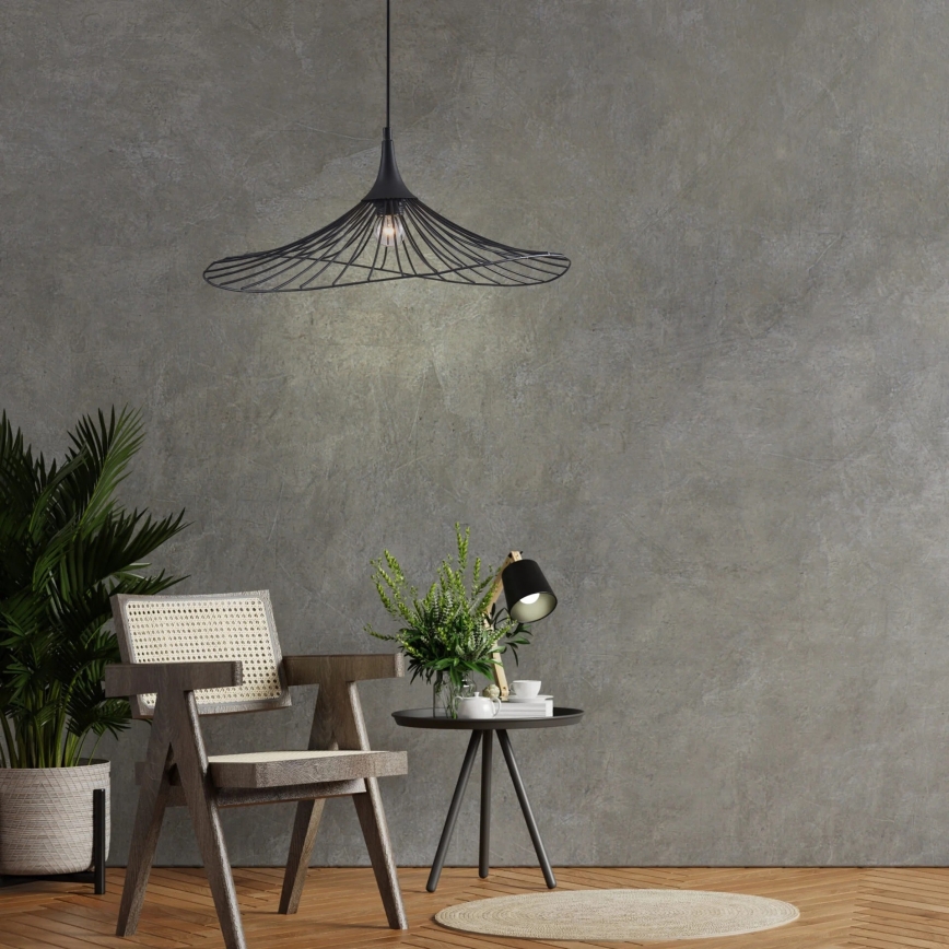 Lustr na lanku ARIELLE 1xE27/20W/230V pr. 50 cm černá