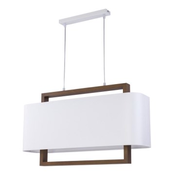 Lustr na lanku ARTEMIDA 2xE27/60W/230V bílá/hnědá