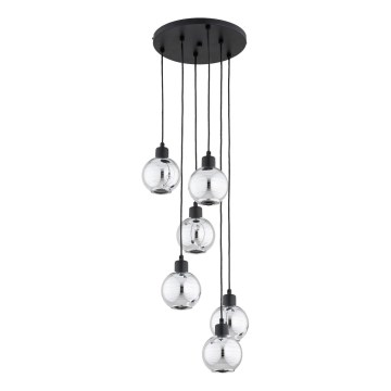 Lustr na lanku ARVENE 6xE27/15W/230V černá/lesklý chrom