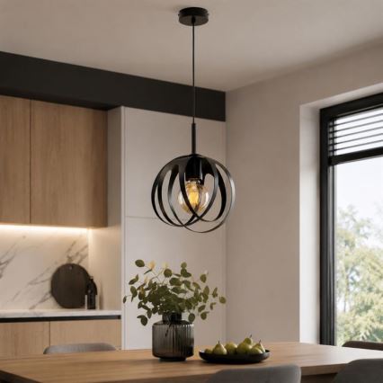 Lustr na lanku ASANI 1xE27/15W/230V černá