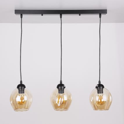 Lustr na lanku ASPA 3xE27/40W/230V černá