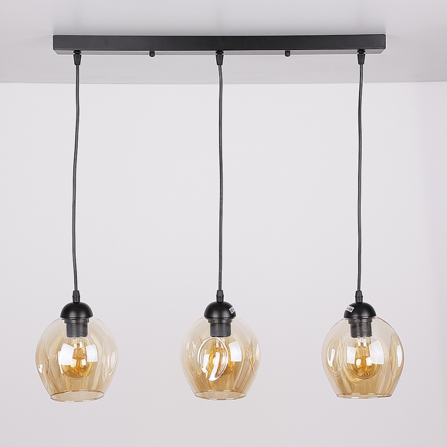 Lustr na lanku ASPA 3xE27/40W/230V černá