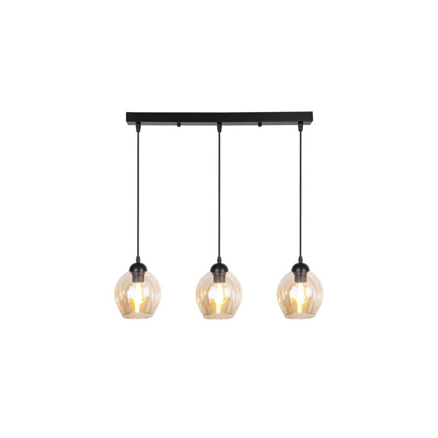 Lustr na lanku ASPA 3xE27/40W/230V černá