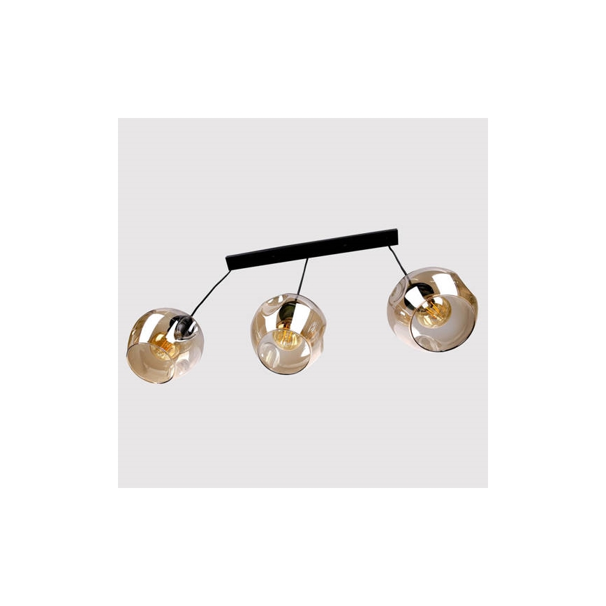 Lustr na lanku ASPA 3xE27/40W/230V černá