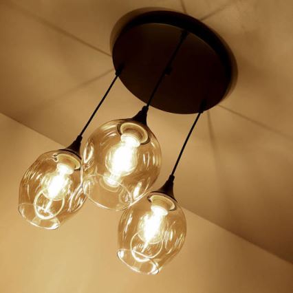Lustr na lanku ASPA 3xE27/40W/230V černá