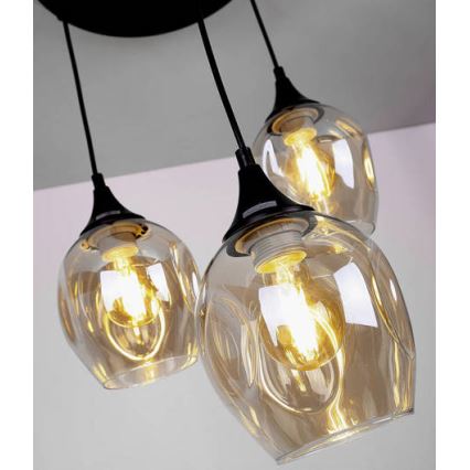 Lustr na lanku ASPA 3xE27/40W/230V černá