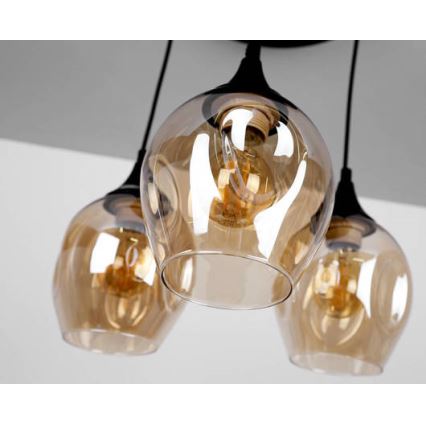 Lustr na lanku ASPA 3xE27/40W/230V černá