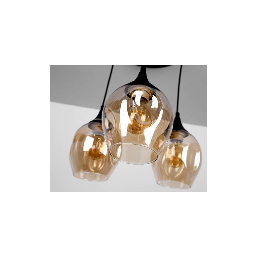 Lustr na lanku ASPA 3xE27/40W/230V černá