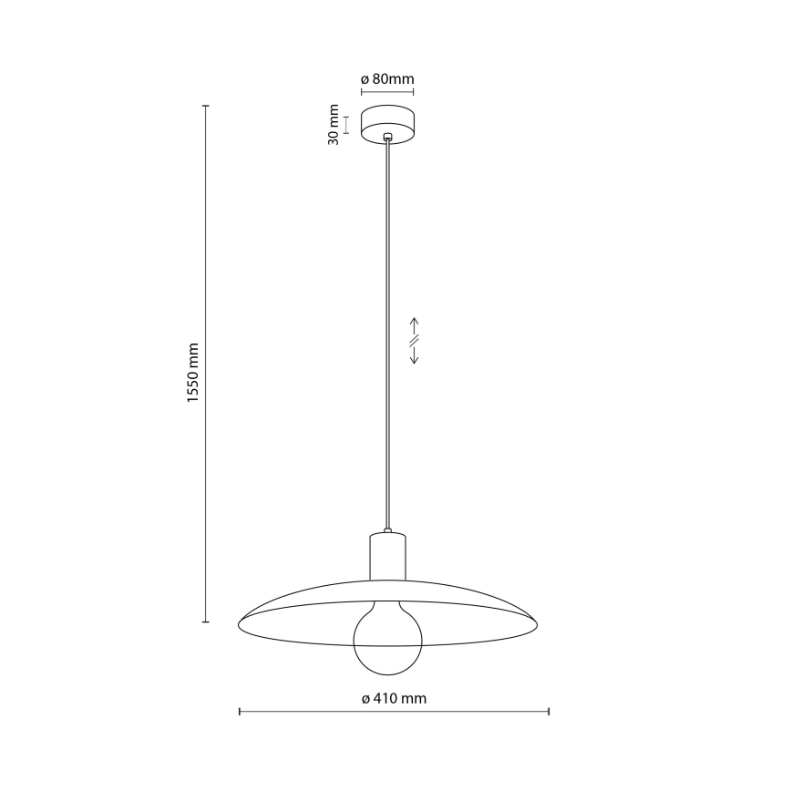 Lustr na lanku ASTRA 1xE27/15W/230V pr. 41 cm černá