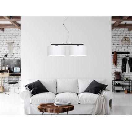 Lustr na lanku ASTRA 2xE27/60W/230V bílá