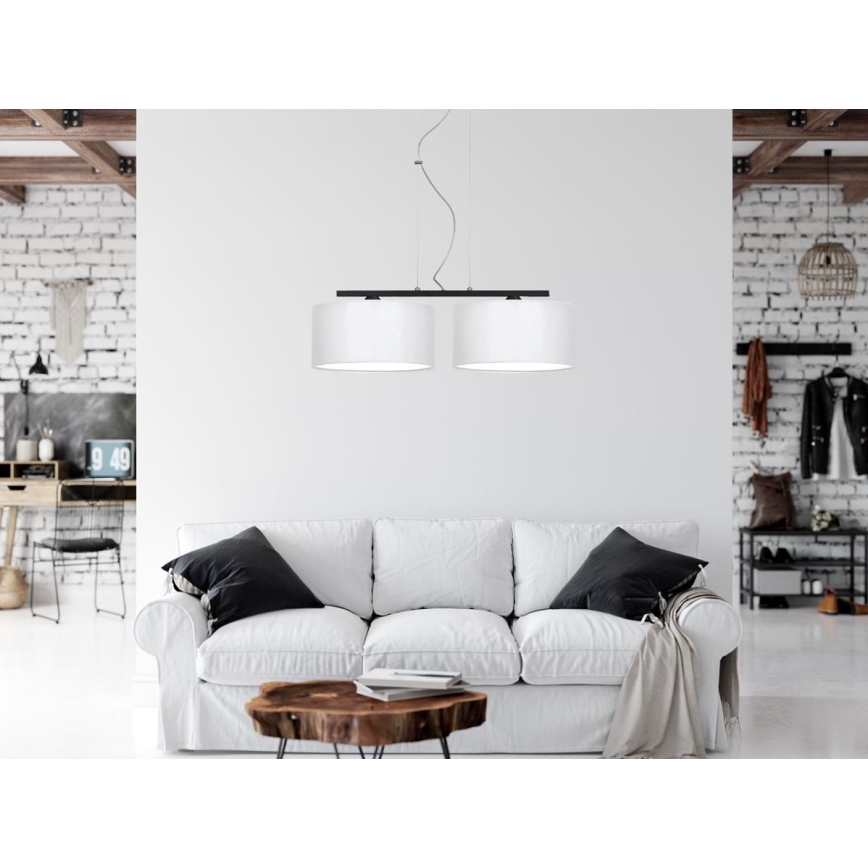 Lustr na lanku ASTRA 2xE27/60W/230V bílá