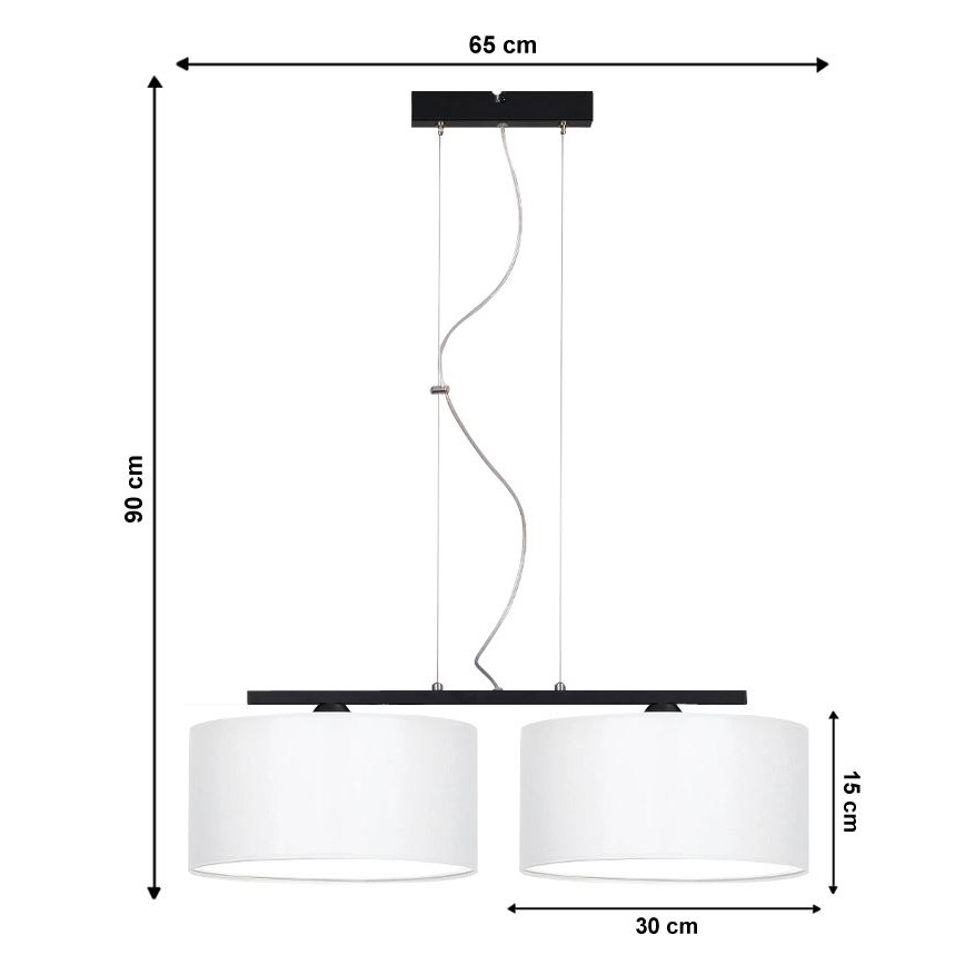 Lustr na lanku ASTRA 2xE27/60W/230V bílá