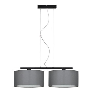 Lustr na lanku ASTRA 2xE27/60W/230V šedá