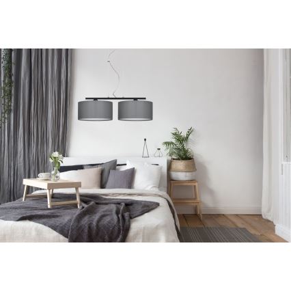 Lustr na lanku ASTRA 2xE27/60W/230V šedá