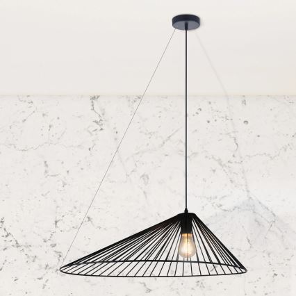 Lustr na lanku AURORA 1xE27/20W/230V pr. 60 cm černá