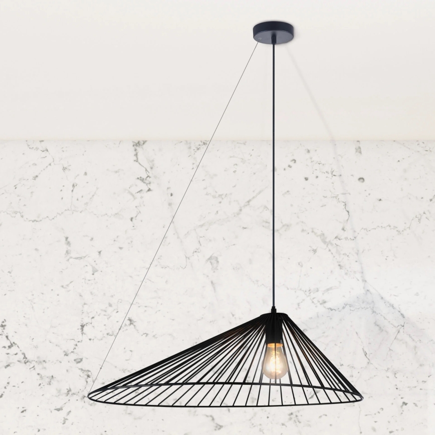 Lustr na lanku AURORA 1xE27/20W/230V pr. 60 cm černá
