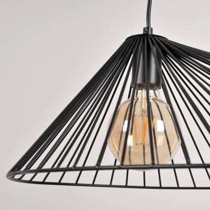 Lustr na lanku AURORA 1xE27/20W/230V pr. 60 cm černá