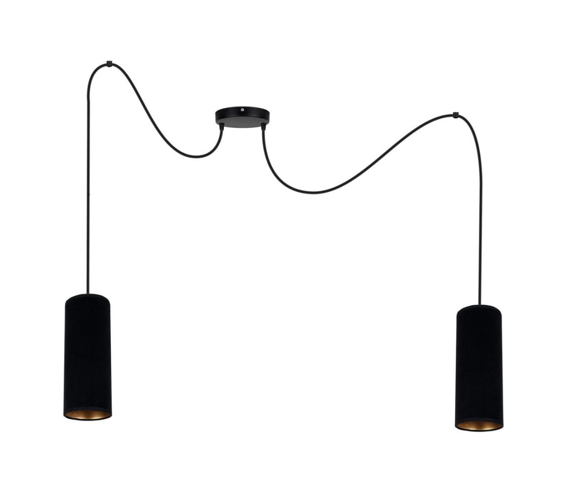 HEXE Lustr na lanku AVALO 2xE27/60W/230V černá HX0084