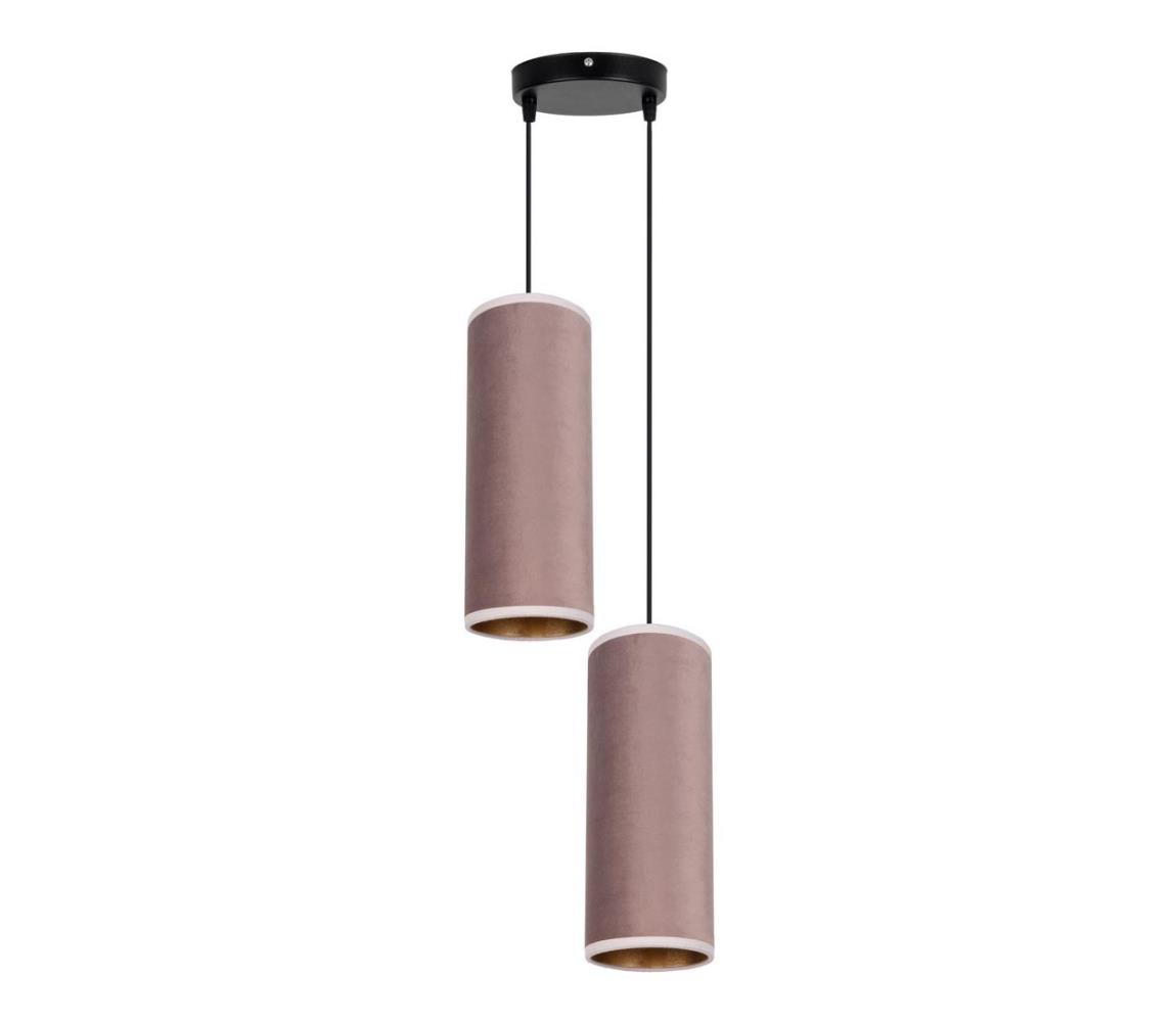 HEXE Lustr na lanku AVALO 2xE27/60W/230V pr. 20 cm růžová HX0089