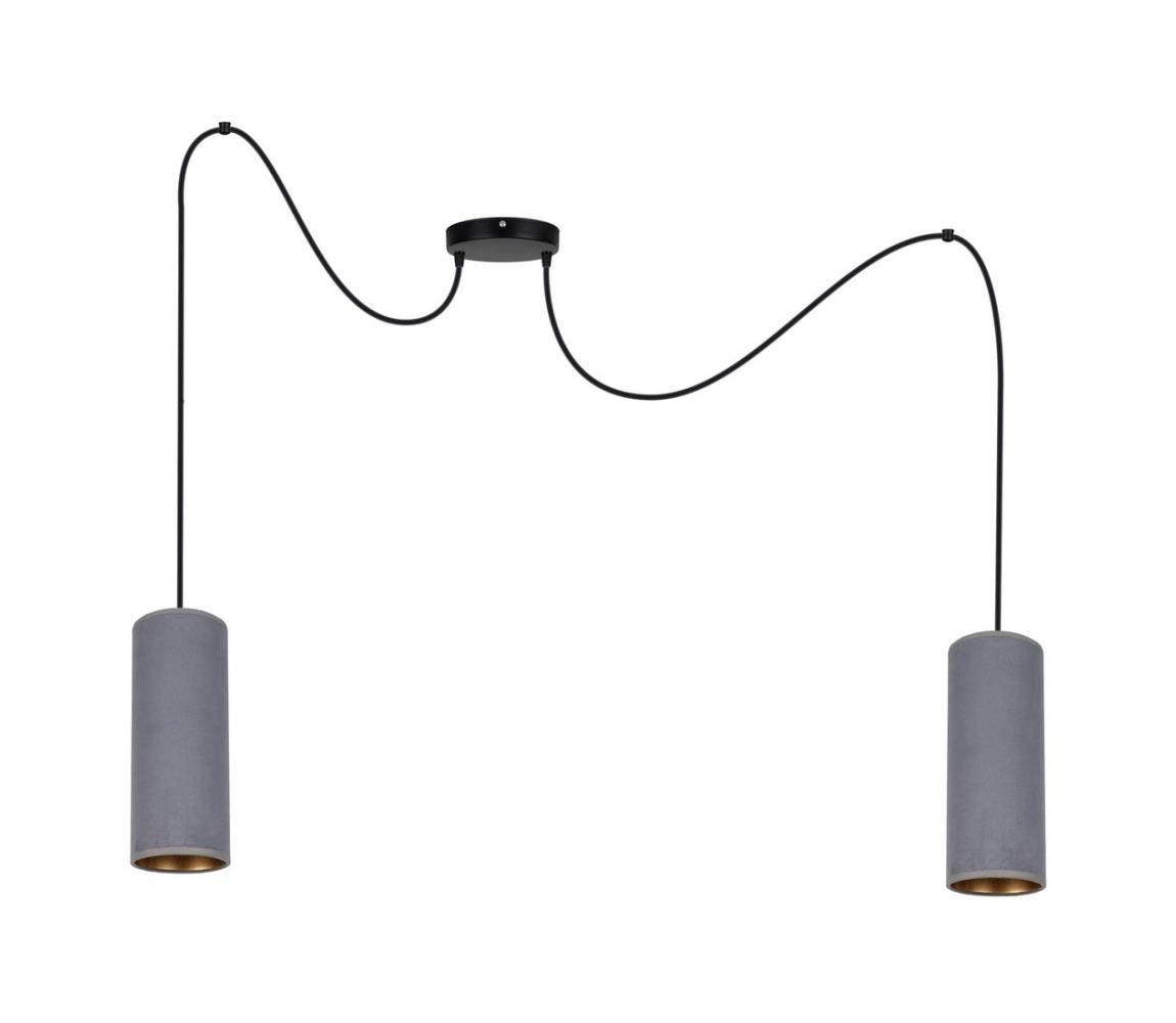 HEXE Lustr na lanku AVALO 2xE27/60W/230V šedá HX0098