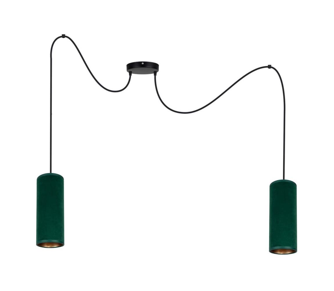HEXE Lustr na lanku AVALO 2xE27/60W/230V zelená HX0105