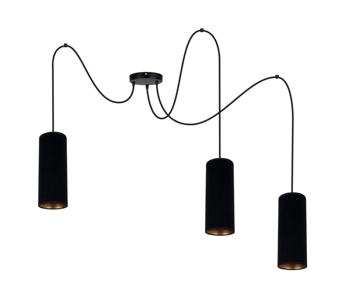 HEXE Lustr na lanku AVALO 3xE27/60W/230V černá HX0085