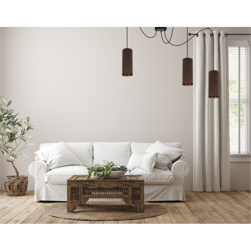 Lustr na lanku AVALO 3xE27/60W/230V pavouk hnědá/měděná