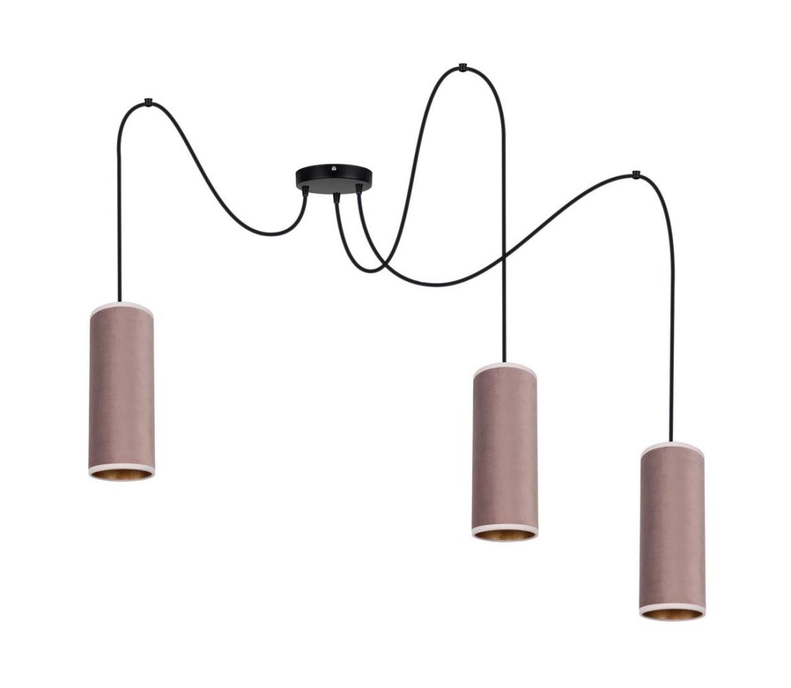 HEXE Lustr na lanku AVALO 3xE27/60W/230V růžová HX0092