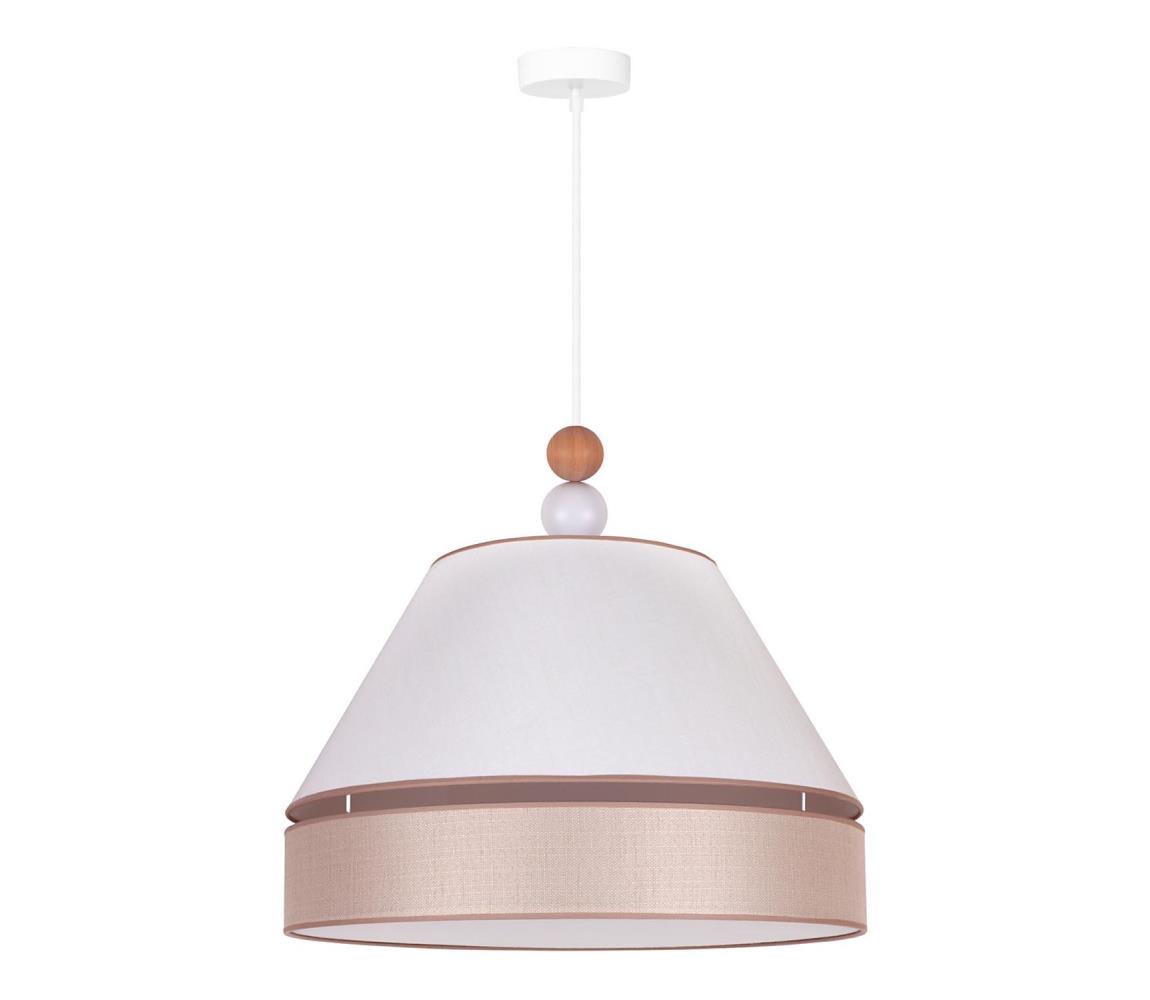 Duolla Lustr na lanku AVIGNON 1xE27/15W/230V pr. 60 cm bílá/béžová DU602006