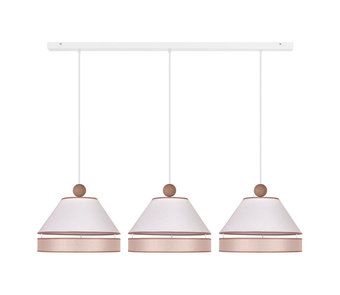 Duolla Lustr na lanku AVIGNON 3xE27/15W/230V bílá/béžová DU602051