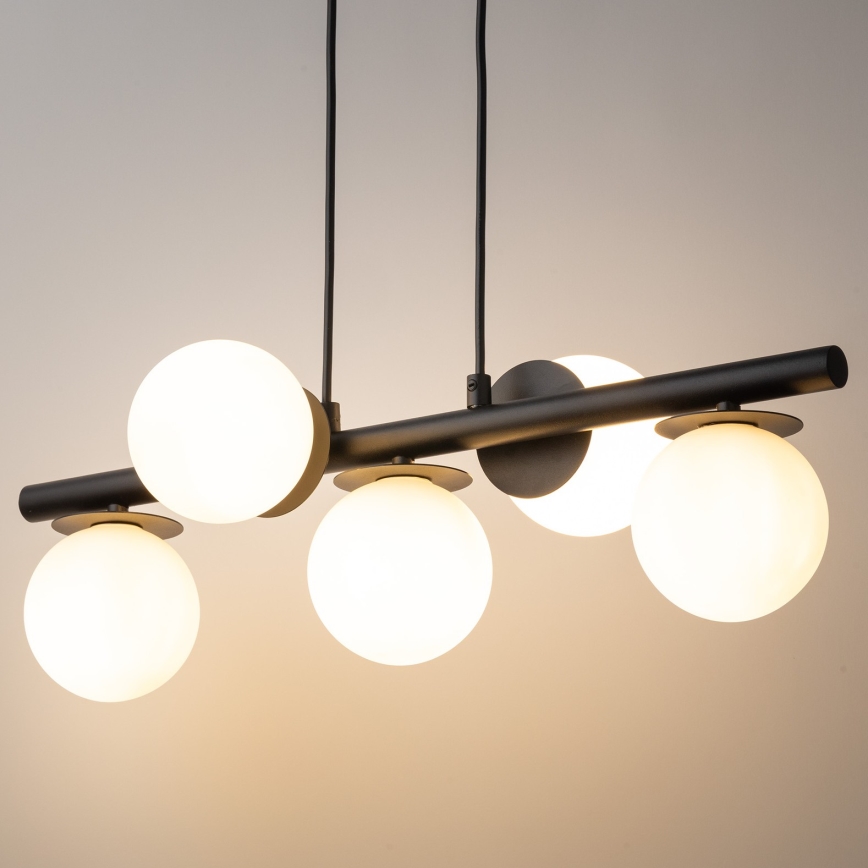 Lustr na lanku AVOLA 5xG9/12W/230V černá