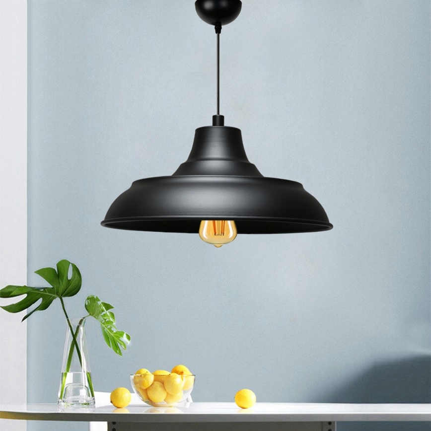 Lustr na lanku AYD 1xE27/40W/230V černá