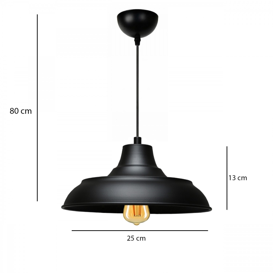 Lustr na lanku AYD 1xE27/40W/230V černá