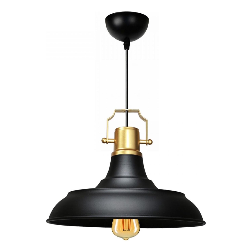 Lustr na lanku AYD 1xE27/40W/230V černá/zlatá