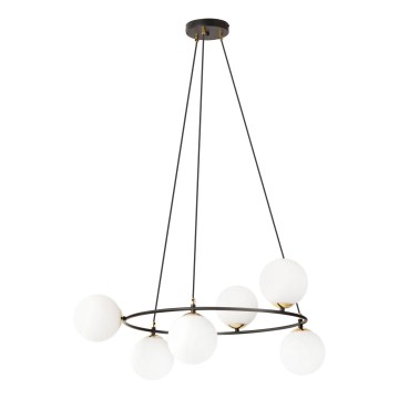 Lustr na lanku AZURA 6xE14/10W/230V černá/bílá