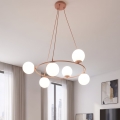 Lustr na lanku AZURA 6xE14/10W/230V růžová/bílá