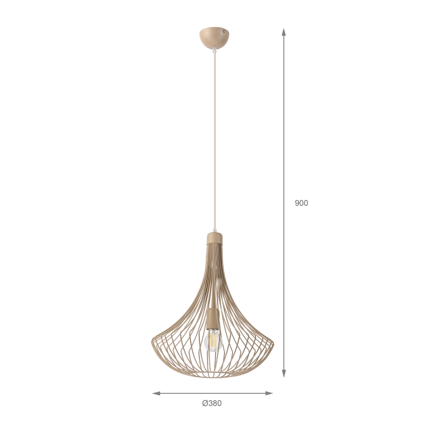 Lustr na lanku BALERINA 1xE27/15W/230V béžová