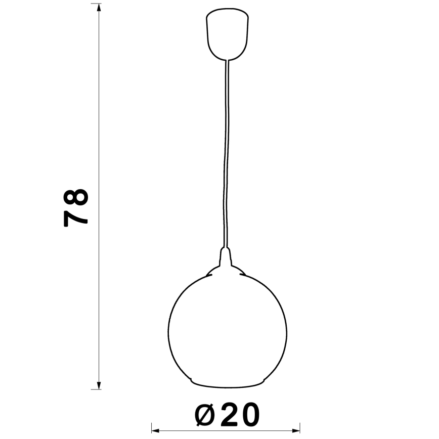 Lustr na lanku BALL 1xE27/60W/230V pr. 20 cm béžová