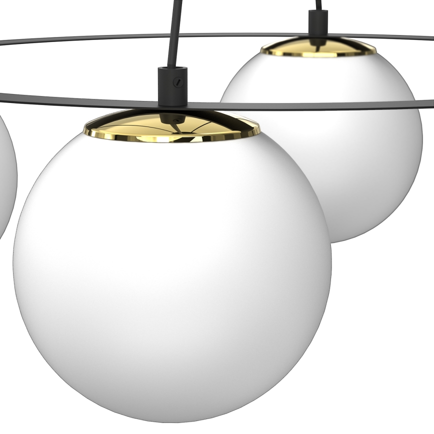 Lustr na lanku BALLO 4xE27/15W/230V černá/bílá
