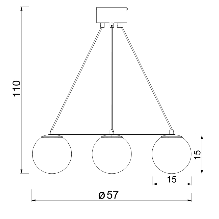 Lustr na lanku BALLO 4xE27/15W/230V černá/bílá