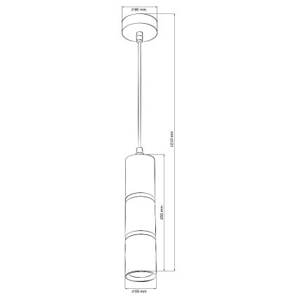 Lustr na lanku BAMBOO 1xGU10/10W/230V černá