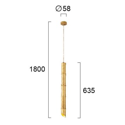 Lustr na lanku BAMBOO 1xGU10/50W/230V bambus