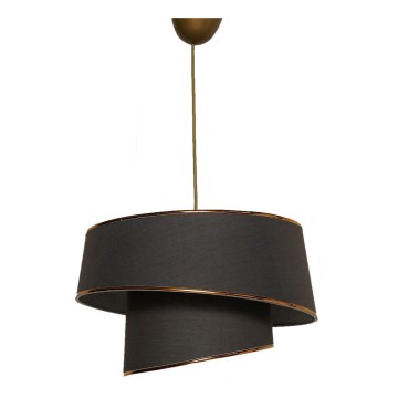 Lustr na lanku BARETTE 1xE27/60W/230V černá/měděná