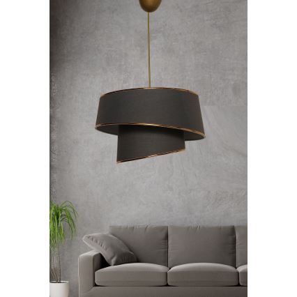 Lustr na lanku BARETTE 1xE27/60W/230V černá/měděná