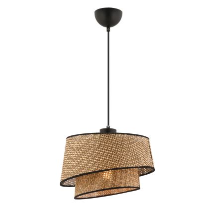 Lustr na lanku BARETTE 1xE27/60W/230V hnědá/černá