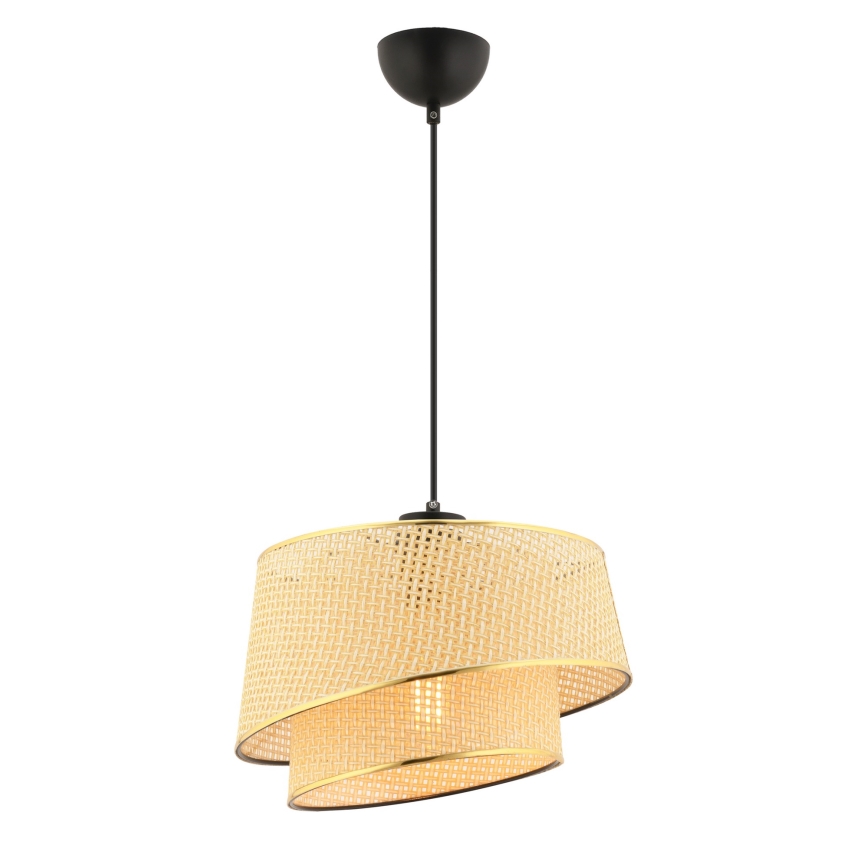 Lustr na lanku BARETTE 1xE27/60W/230V hnědá/zlatá