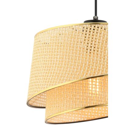 Lustr na lanku BARETTE 1xE27/60W/230V hnědá/zlatá
