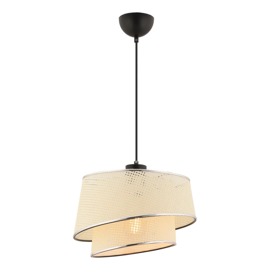 Lustr na lanku BARETTE 1xE27/60W/230V krémová/lesklý chrom